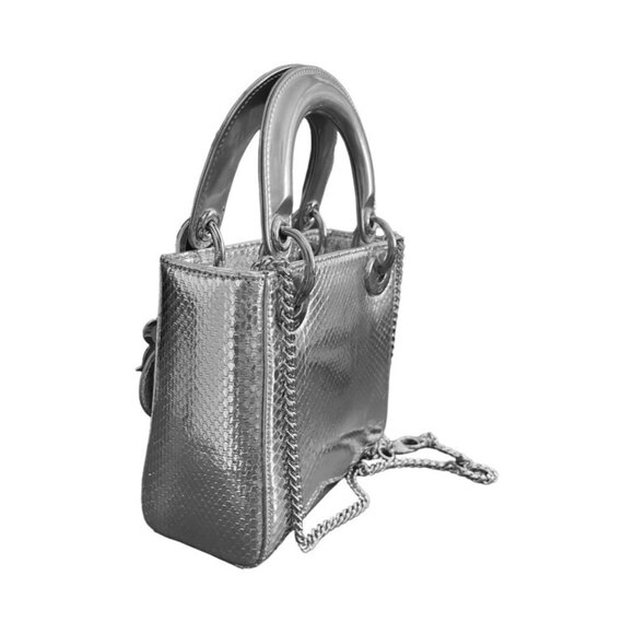 Lady Dior silver python handbag - Picture 4 of 12